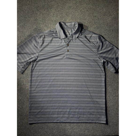 PGA Tour Other - PGA TOUR Polo Shirt Mens L Blue Excellent Striped Short Sleeve Golf Top